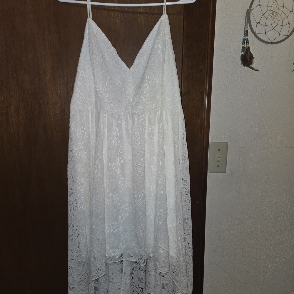 Speechless White Lace High Low Dress
